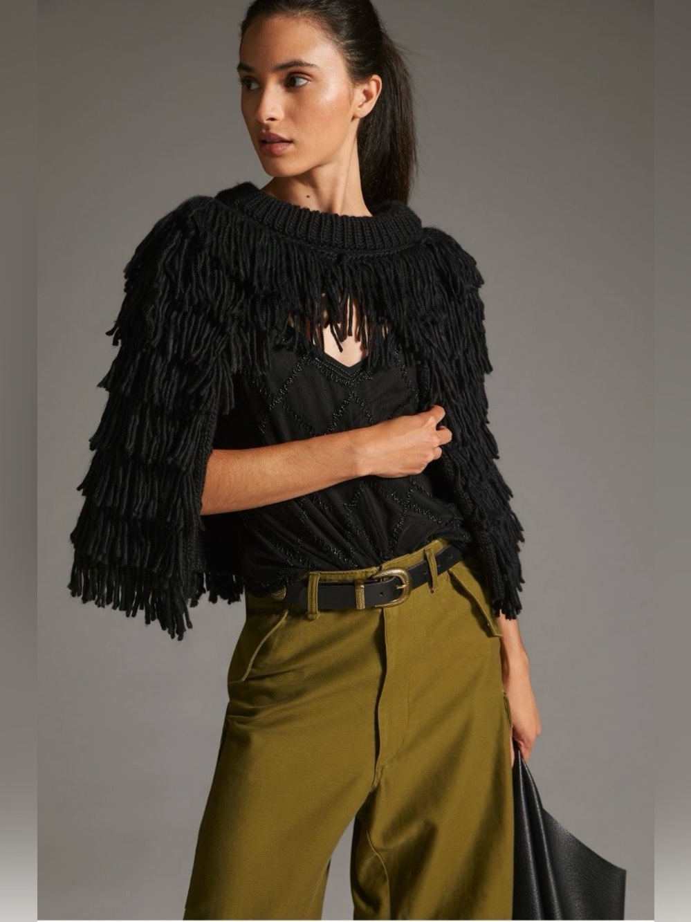 Maeve Fringe Sweater Capelet